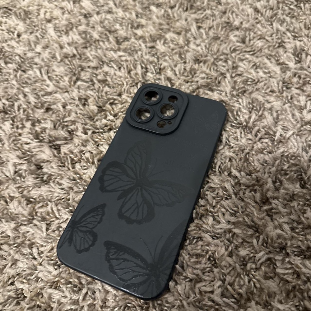 Apple Black iPhone with Butterfly Design